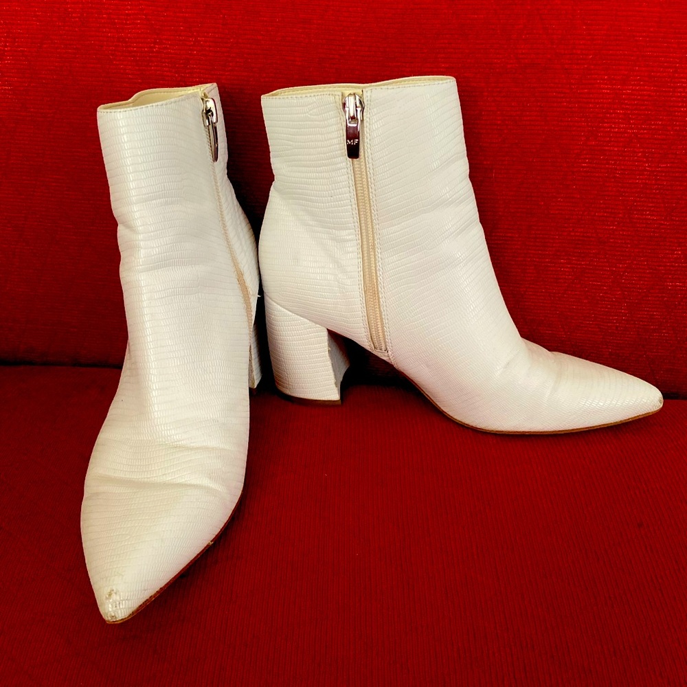 Marc Fisher White Ankle Boots